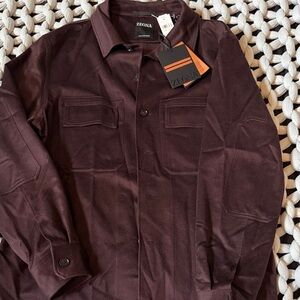 Men's burgundy /Brown Shirt Jacket Cashmere